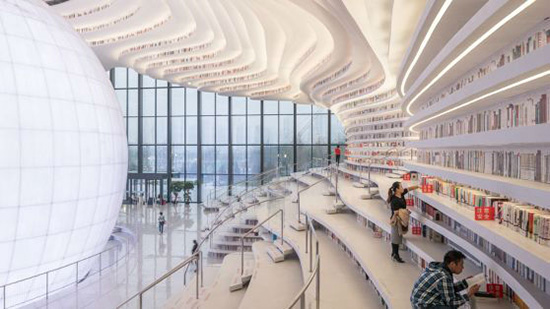 کتابخانه جدید و فوق‌العاده زیبا در چین که به شکل چشم انسان ساخته شده است