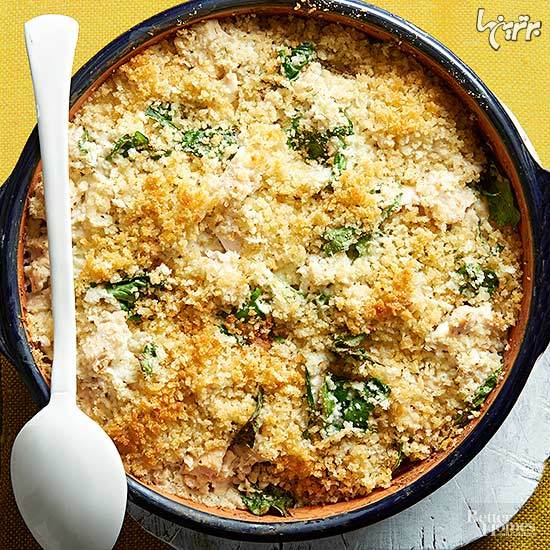طرز تهیه چیکن آلفردو با گل کلم برنجی طرز تهیه چیکن آلفردو با گل کلم برنجی