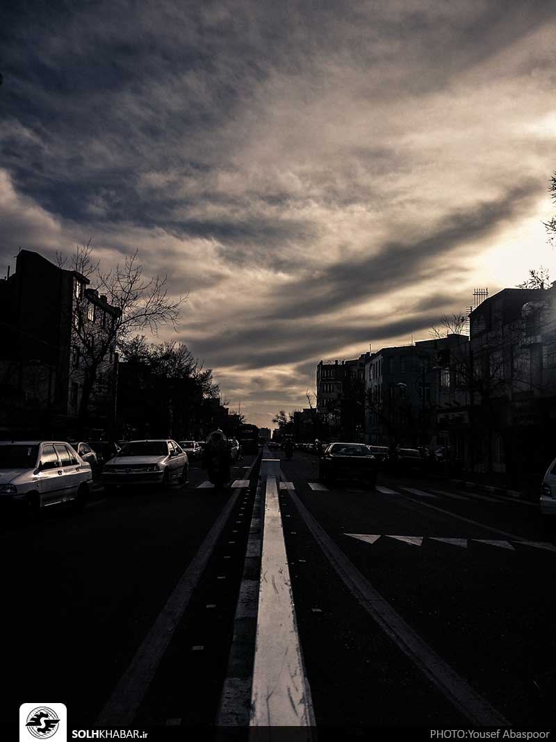 غروب ابری آسمان تهران