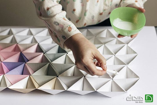 آموزش اوریگامی سه بعدی، یک تابلوی کاغذی برای تزیین دیوار!