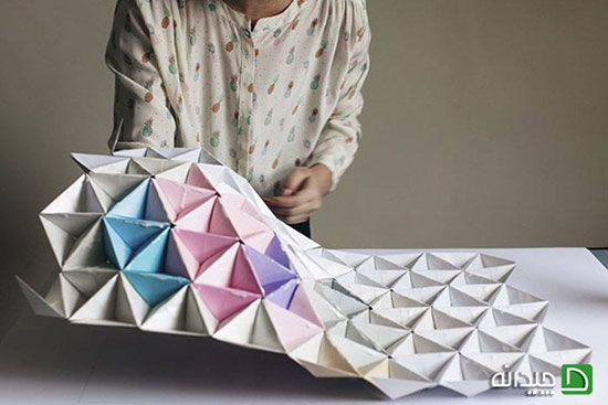 آموزش اوریگامی سه بعدی، یک تابلوی کاغذی برای تزیین دیوار!