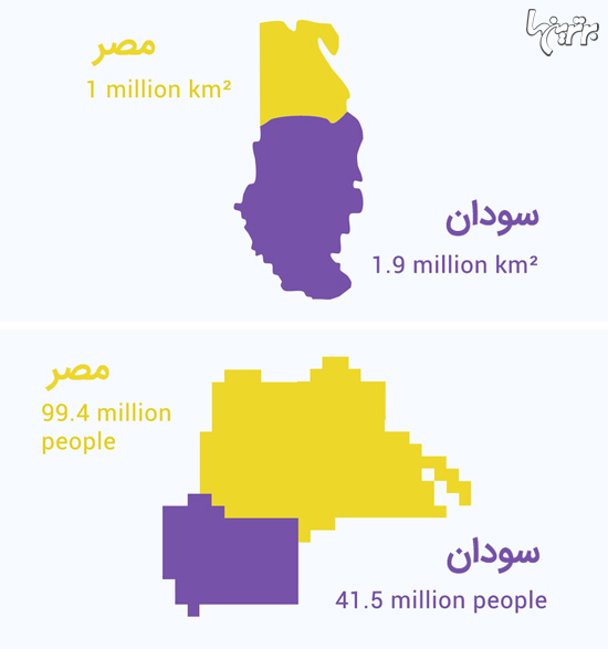 اگر اندازه هر کشور متناسب با جمعیتش بود چه میشد؟ اگر اندازه هر کشور متناسب با جمعیتش بود چه میشد؟