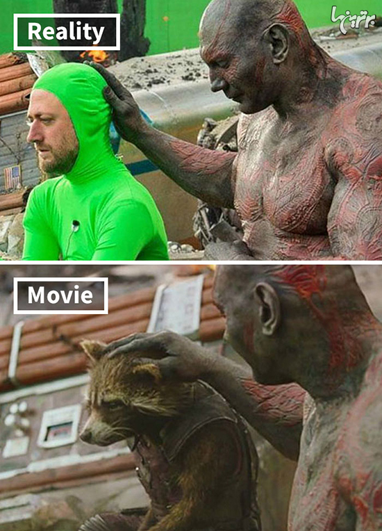 صحنه های فیلم های مشهور «با» و «بدون» جلوه های ویژه صحنه های فیلم های مشهور «با» و «بدون» جلوه های ویژه