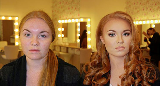 تصاویری از معجزه آرایش صورت در زیبایی زنان!