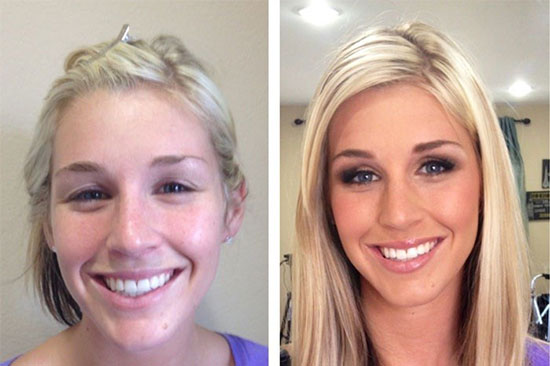 تصاویری از معجزه آرایش صورت در زیبایی زنان!