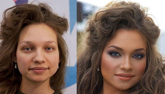 تصاویری از معجزه آرایش صورت در زیبایی زنان!