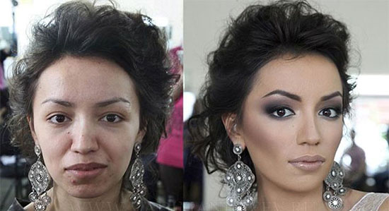 تصاویری از معجزه آرایش صورت در زیبایی زنان!