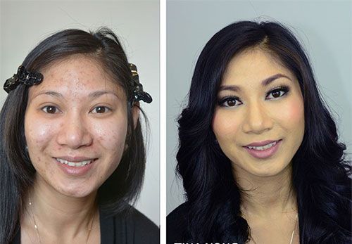 تصاویری از معجزه آرایش صورت در زیبایی زنان!