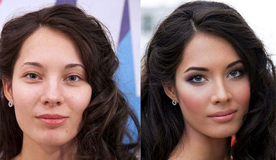 تصاویری از معجزه آرایش صورت در زیبایی زنان!