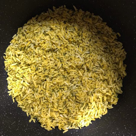 طرز تهیه شوید پلو با نخود فرنگی