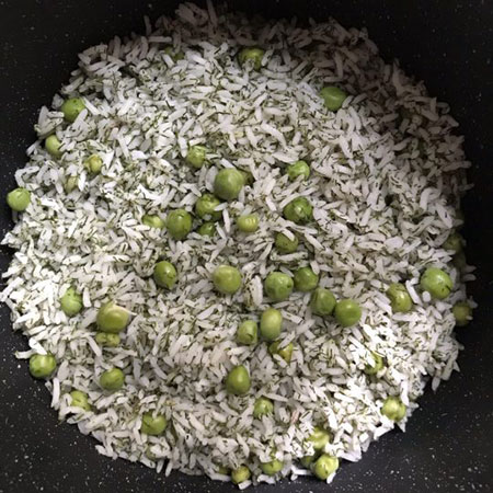 طرز تهیه شوید پلو با نخود فرنگی